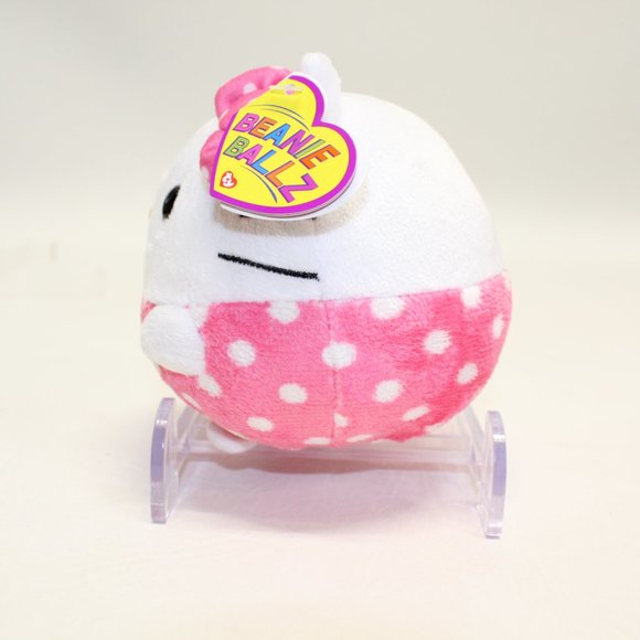 Hello Kitty TY Beanie Ballz 7 inch Pink White Polka Dot #137-A - Picture 2 of 6